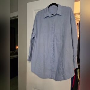 Women Oversized Light Blue Shirt